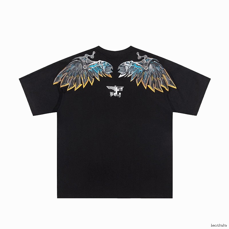 BOY Mechanical Wing Street Style Black Short Sleeve T-Shirt