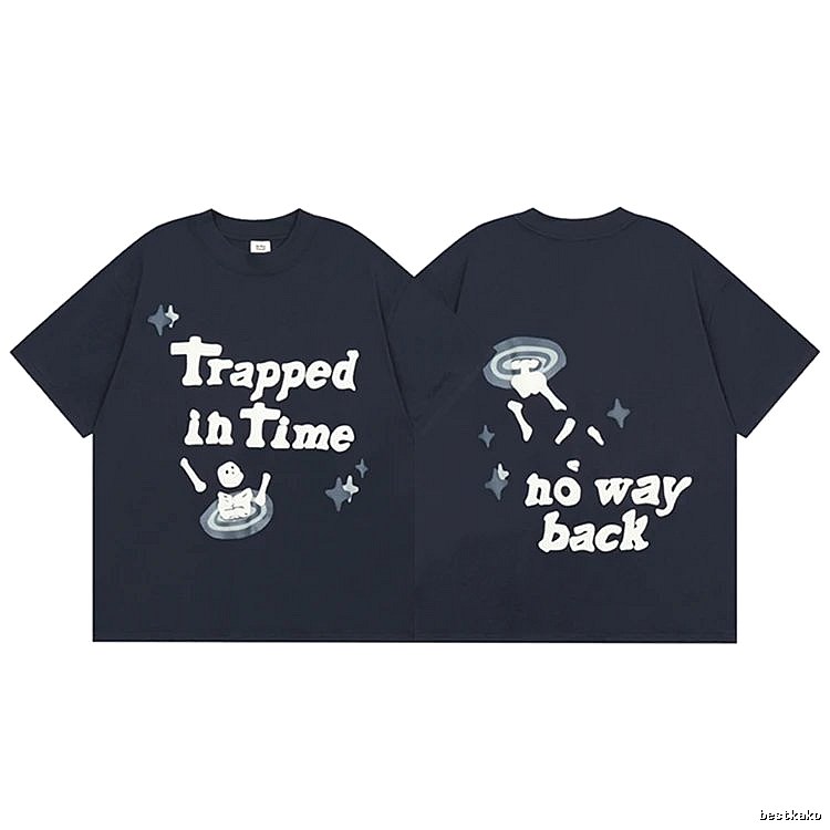 Broken Hearts Raised-Print Graphic Navy Style Bpi03 Graphic T-Shirt Casual Layering