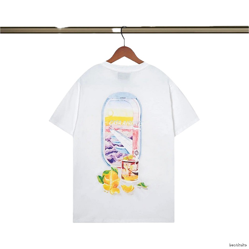 Casablanca Aviation Series Trendy Brand White T-shirt