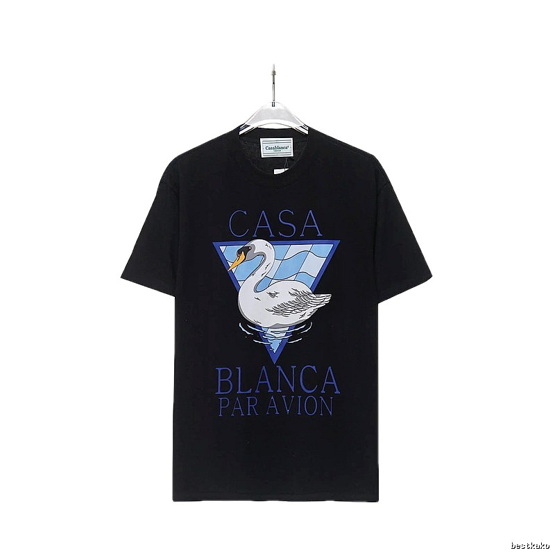 Casablanca black T-shirt with swan print