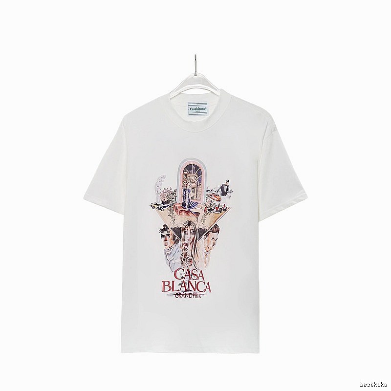 Casablanca Grand Prix Printed White T-shirt