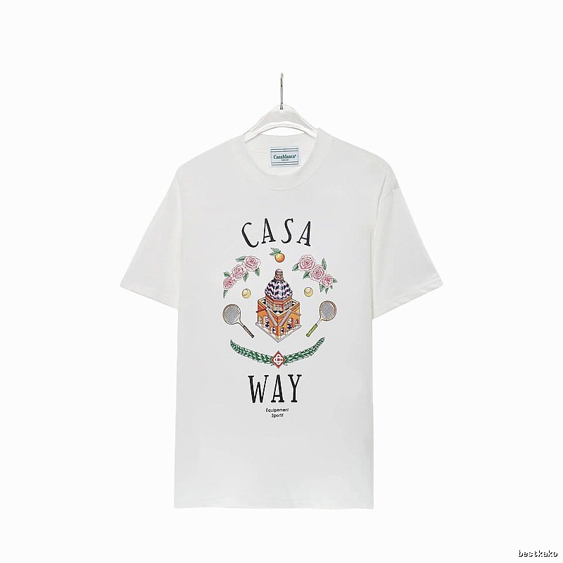 Casablanca printed casual white T-shirt