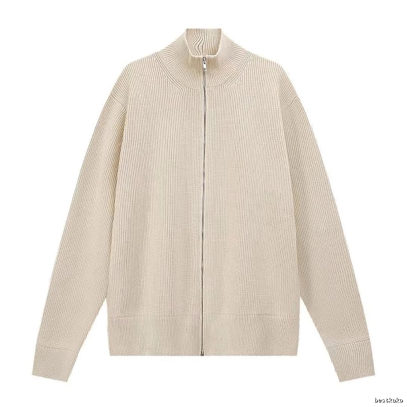 Casual Zip jacket Black Minimalist Full for Streetwear Looks