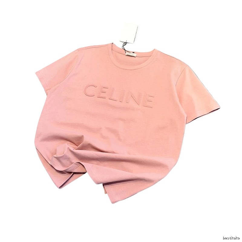 CELINE simple style pink T-shirt