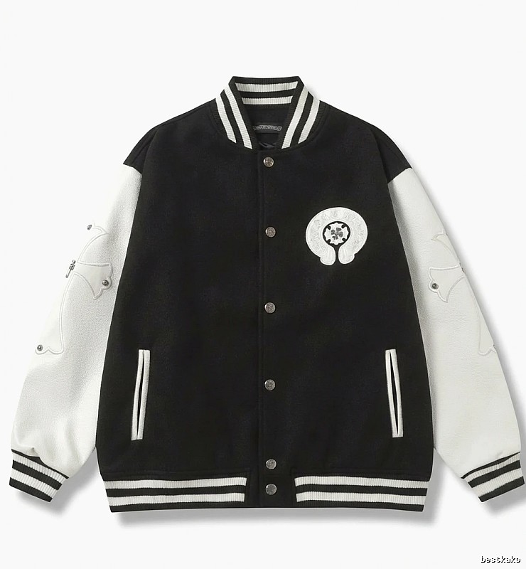 Chrome Hearts Baseball Style Black and White Jacket