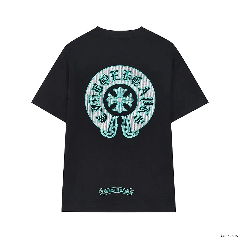 Chrome Hearts Cross Embroidered Vintage Style Black T-Shirt
