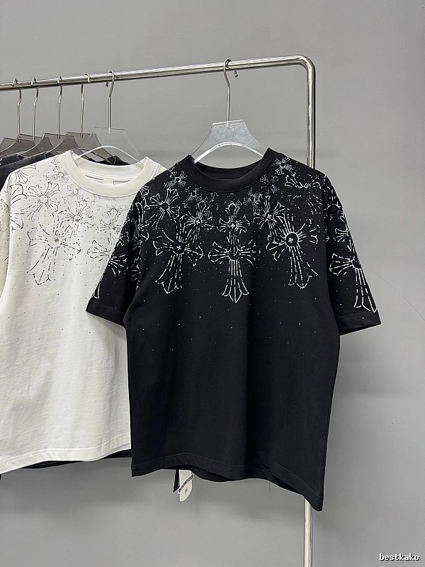 Chrome Hearts Cross Print Street Style Black T-Shirt