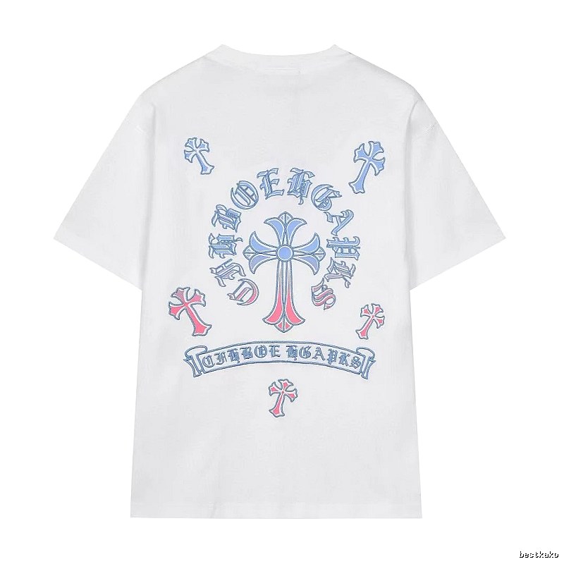 Chrome Hearts Cross Print Trendy Street Style White Short-sleeve T-shirt