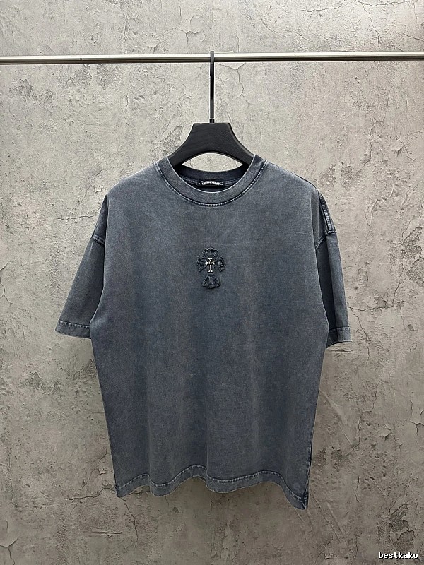 Chrome Hearts Cross Retro Style Gray T-shirt