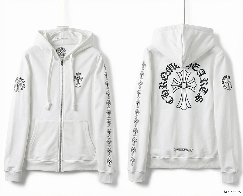 Chrome Hearts Cross Trendy White Hoodie