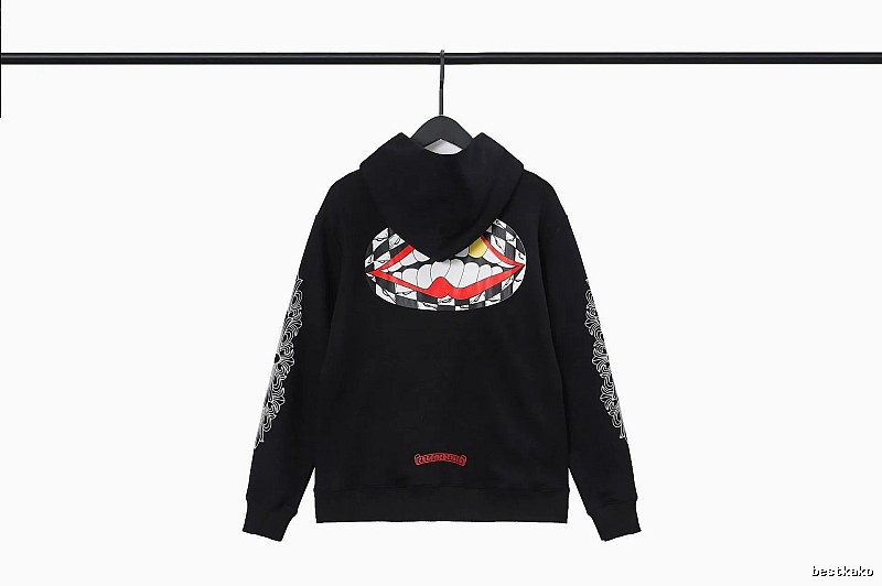 Chrome Hearts Easy Match Cross graphic hoodie Black Blue Cross for Leisure Wear