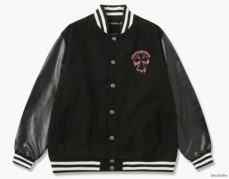 Chrome Hearts embroidered baseball jacket in black