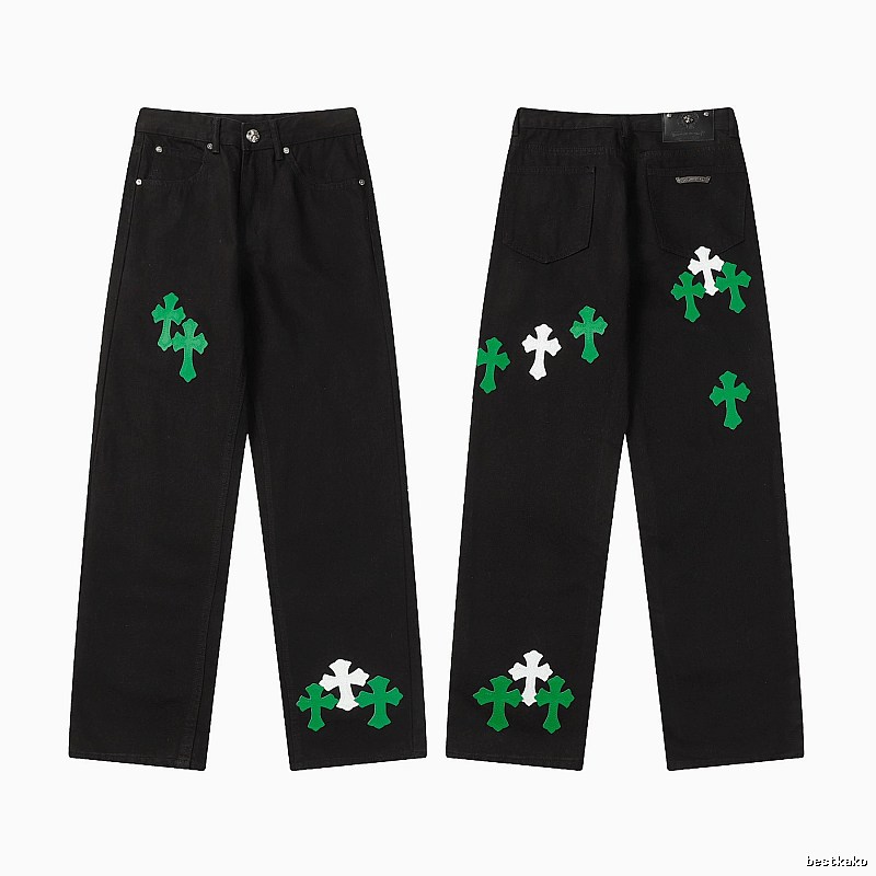 Chrome Hearts Gift Ready Graphic jeans Light Denim Jeans with Fresh Pattern