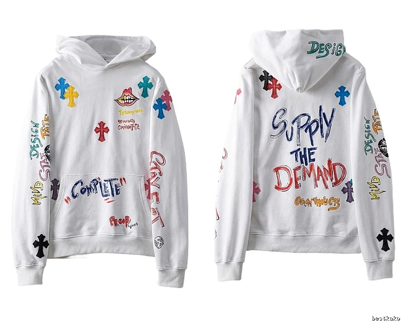 Chrome Hearts Graffiti Style White Hoodie