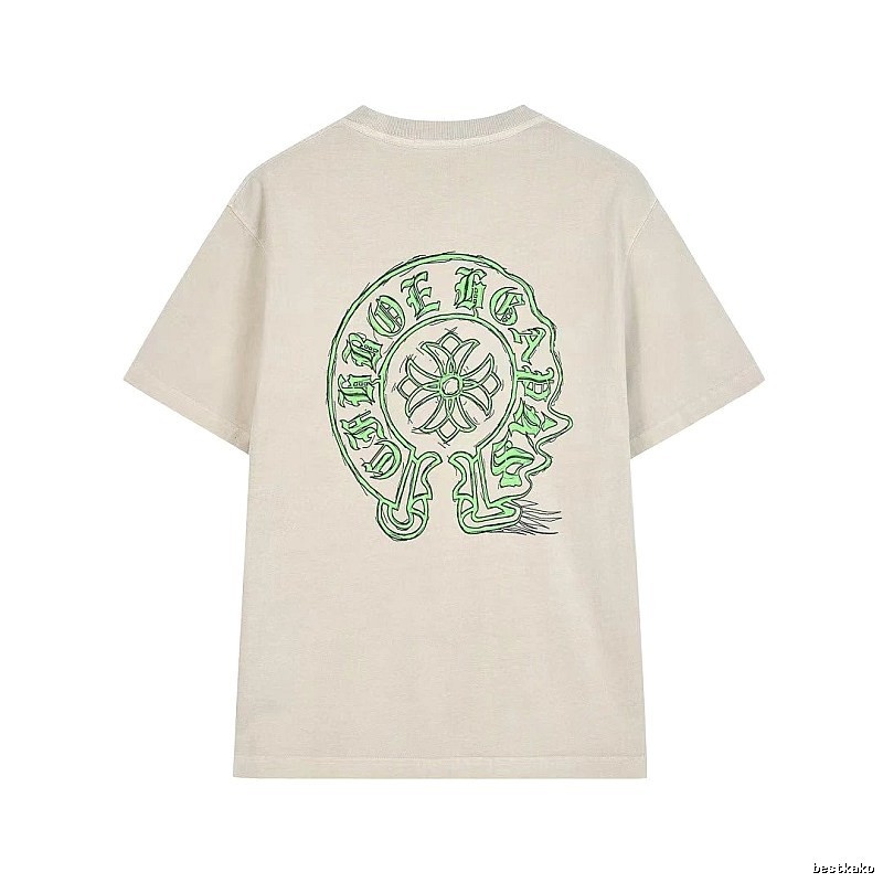 Chrome Hearts Horseshoe Cross Print Street Style Off-white T-shirt