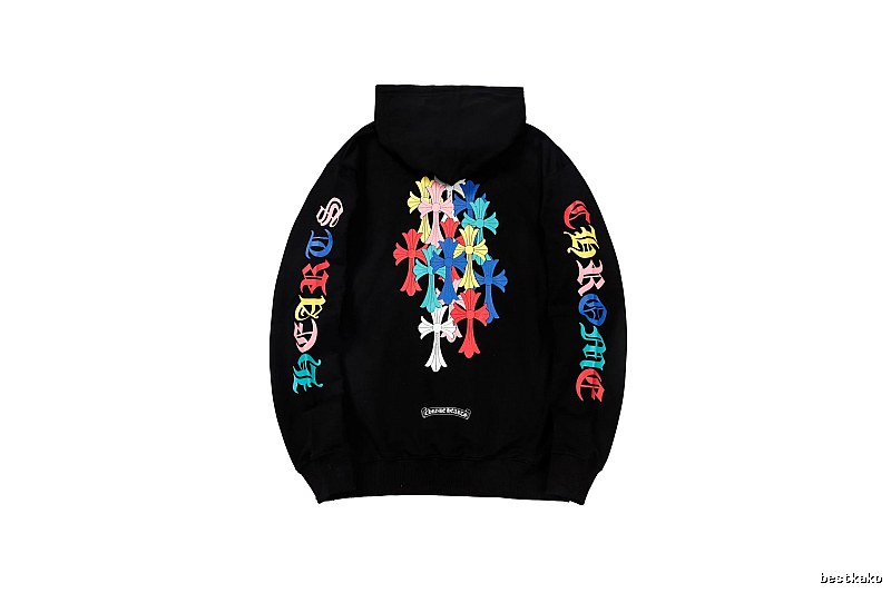 Chrome Hearts Lightweight Cross graphic hoodie Black Blue Cross for Trend Styling