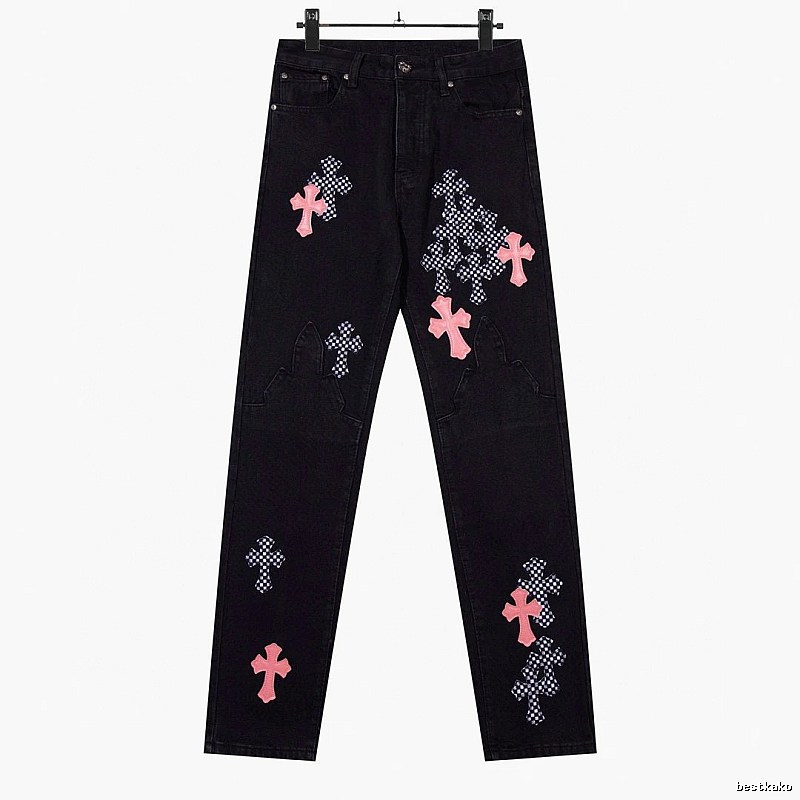 Chrome Hearts Monogram Graphic jeans Light Denim Jeans for Layered Styling