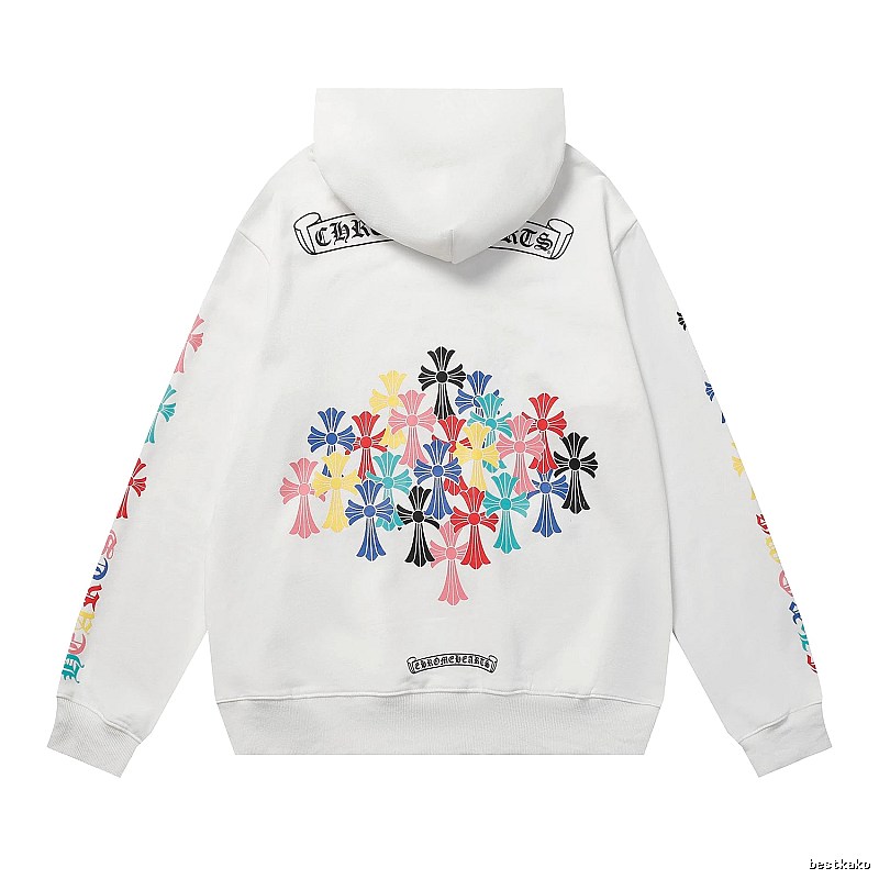 Chrome Hearts Relaxed Cross graphic hoodie Black Blue Cross with Versatile Design