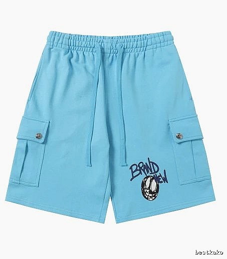 Chrome Hearts Trendy Cool Style Light Blue Shorts