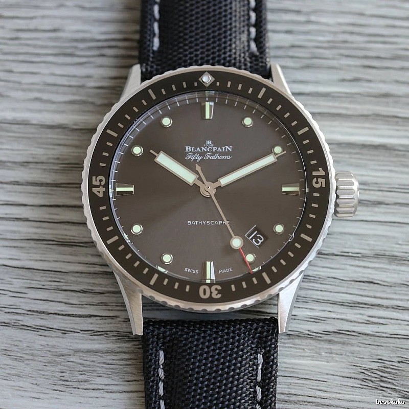 Collector Black And Silver Blancpain Fifty Fathoms Dive Watch