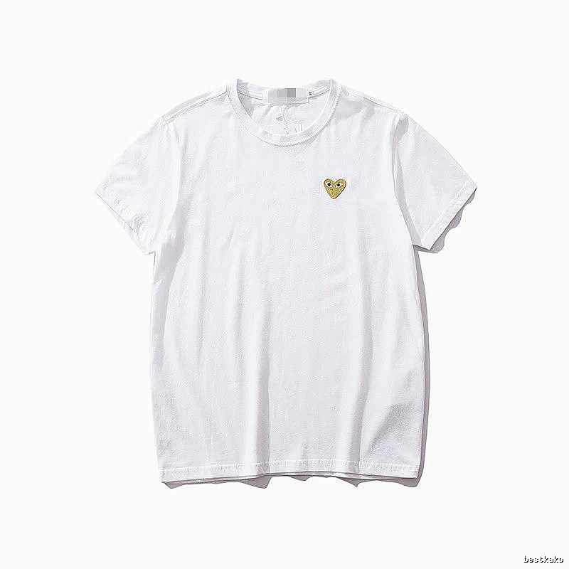 Comme des Garcons PLAY 2021-53 White Style 2153 Heart Logo T-Shirt Commuter Look