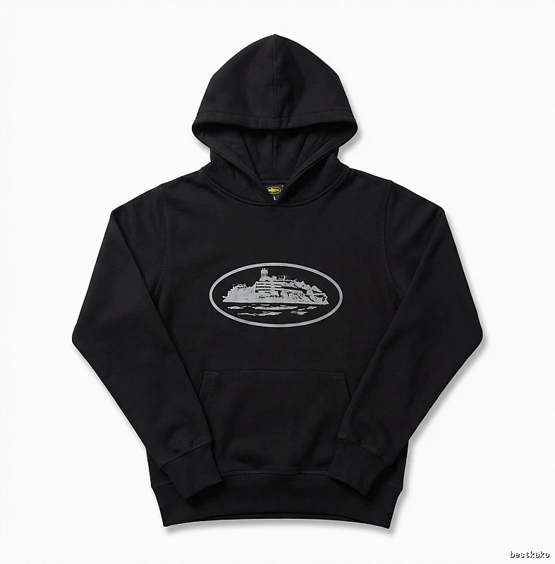 Corteiz Island Logo Minimalist Style Black Sweatshirt