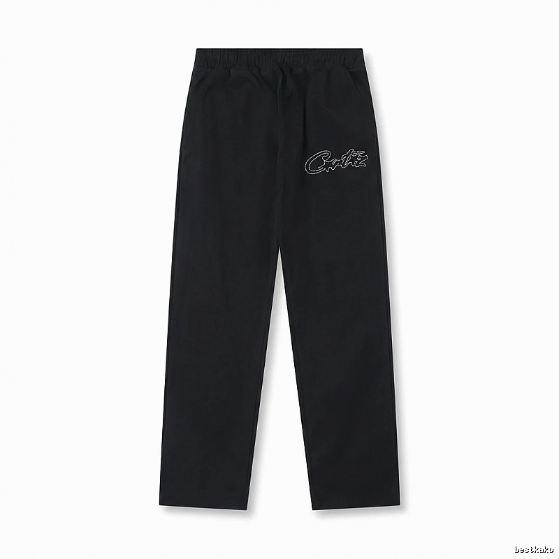 Corteiz minimalist style black long trousers