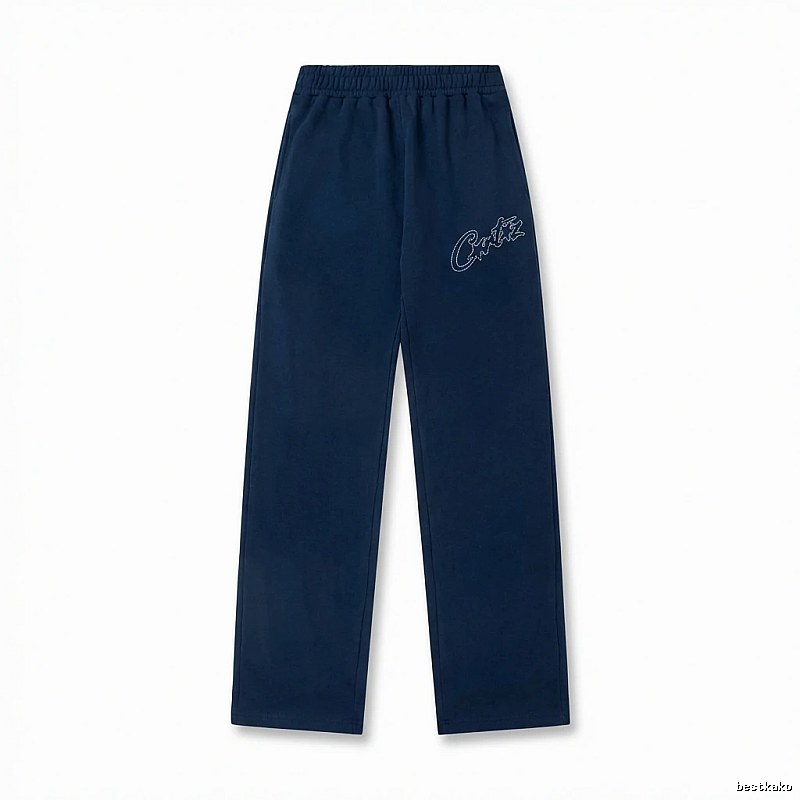 Corteiz simple style dark blue trousers