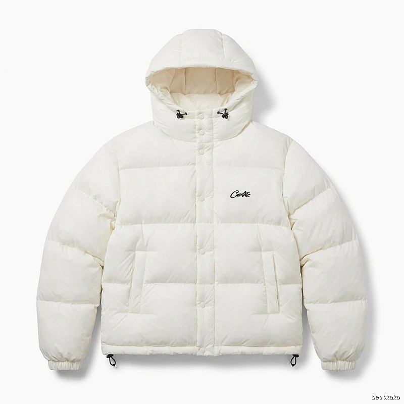 Corteiz trendy brand simple style white cotton-padded coat