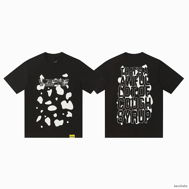 COUGH SYRUP Printed Street Style Black Short Sleeve T-shirt