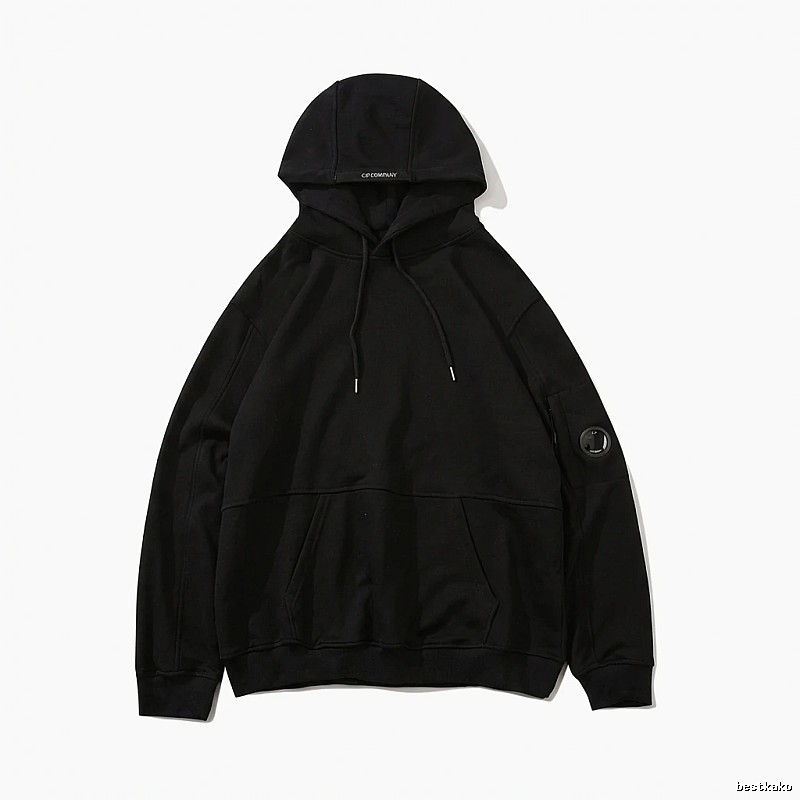 C.P. COMPANY minimalist style black hoodie