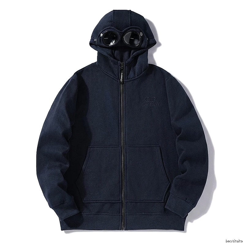 C.P. COMPANY Workwear Style Navy Blue Hoodie