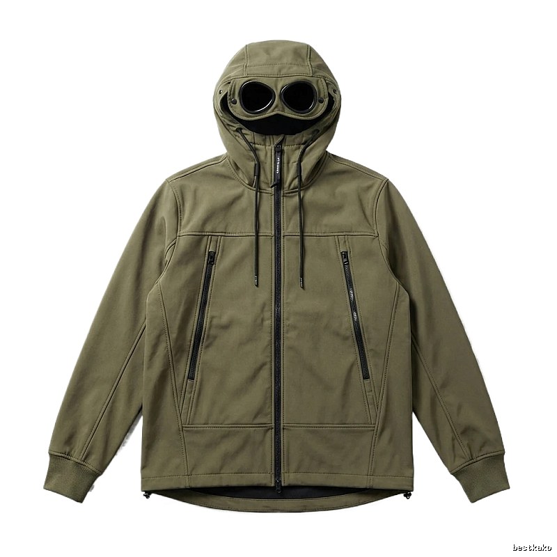 C.P. Hooded Utility-style Jacket (Army Green)