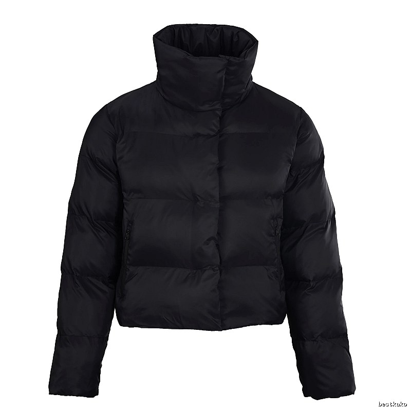 Daily Edit Stand-Collar Puffer Jacket - Black