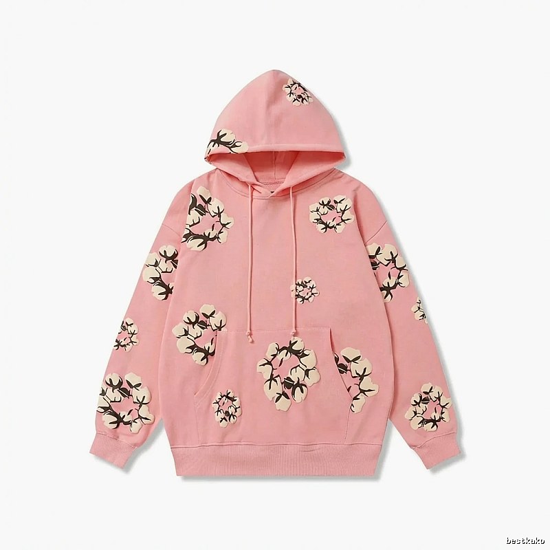 DENIM TEARS Floral Print Pink Hoodie