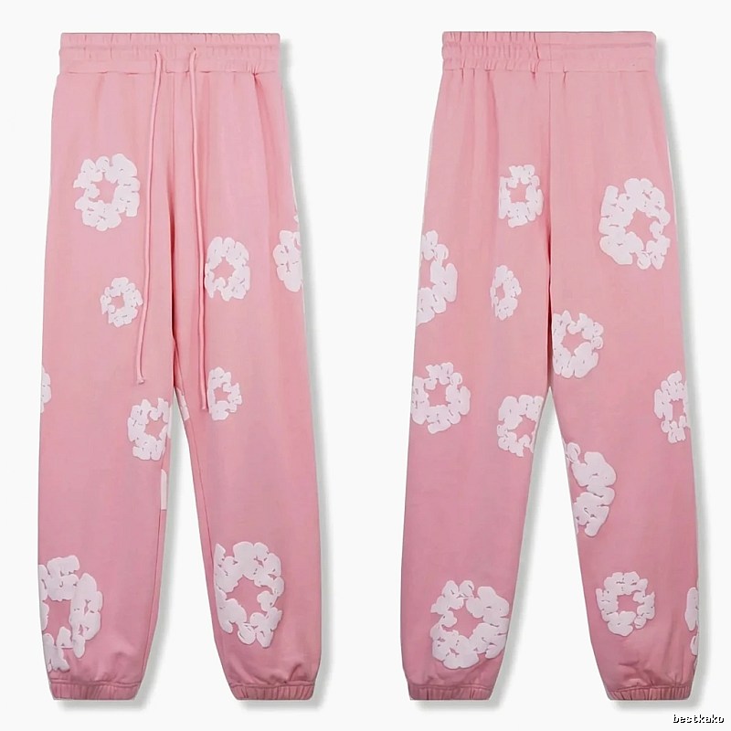 DENIM TEARS Flower Pink Sweatpants