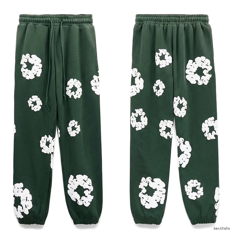 Denim Tears Printed Casual Dark Green Pants