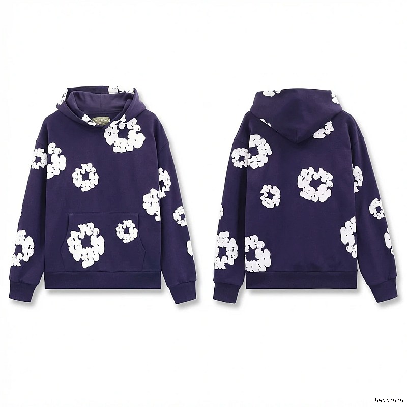 DENIM TEARS Printed Vintage Navy Blue Sweatshirt
