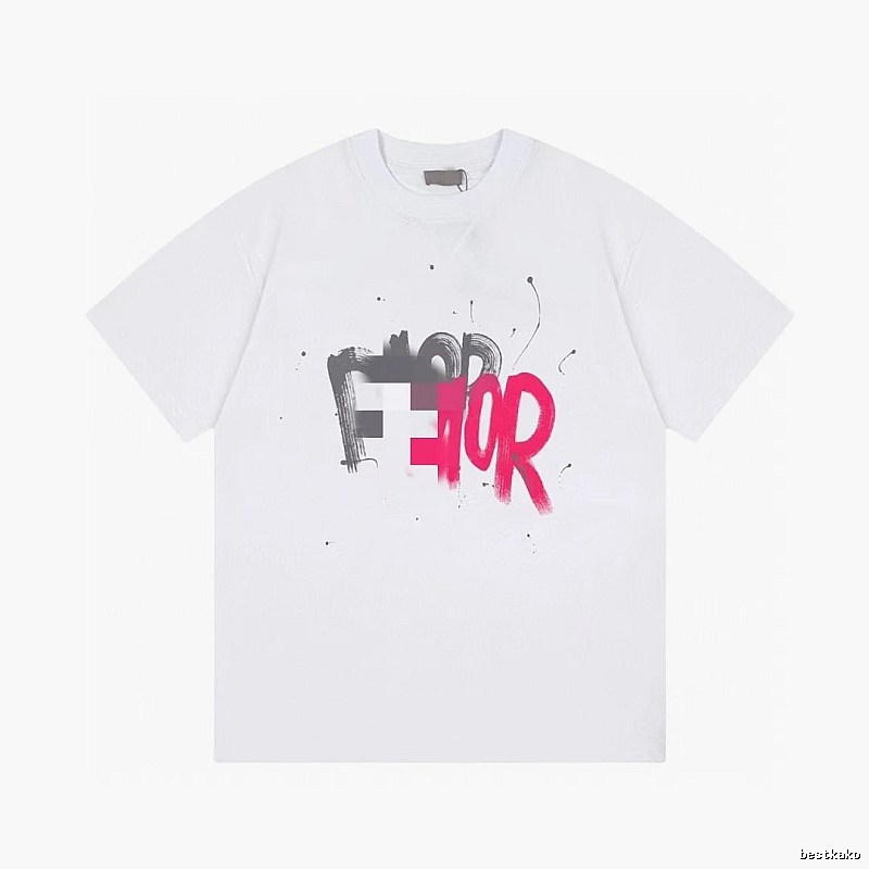 Dior Graffiti Collection Street Style White Short-sleeve T-shirt