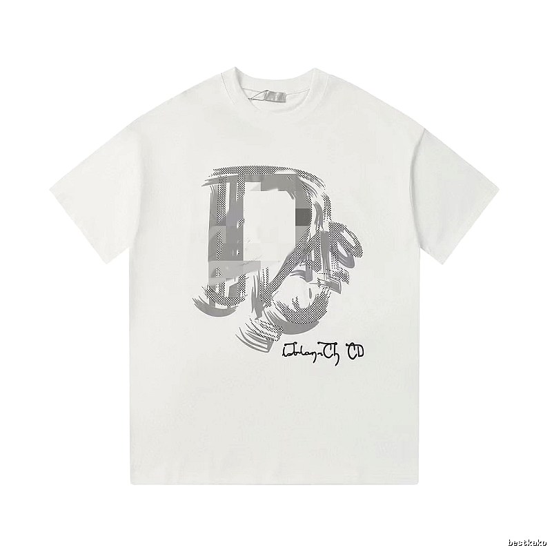 Dior Graffiti Collection Trendy & Cool Style White Short-sleeve T-shirt