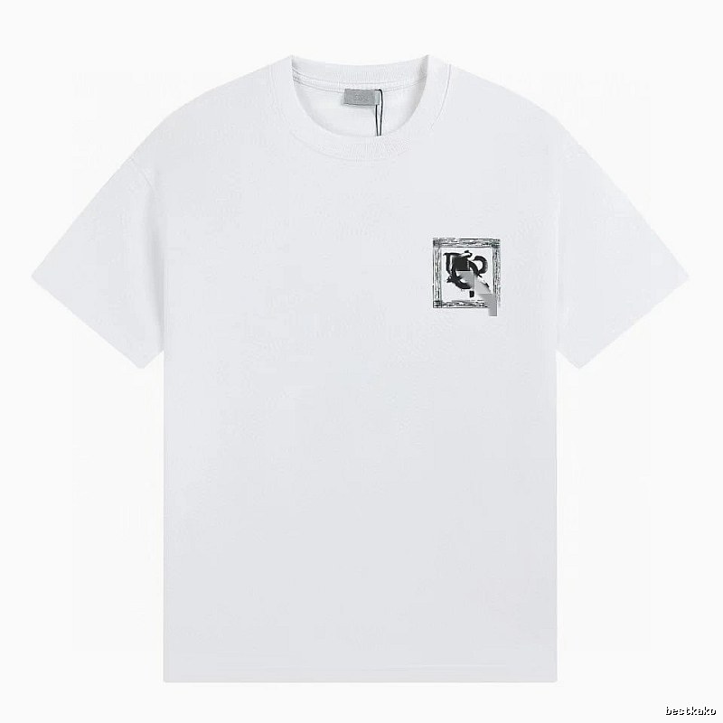 Dior Graffiti Print Minimalist Style White Short-sleeve T-shirt