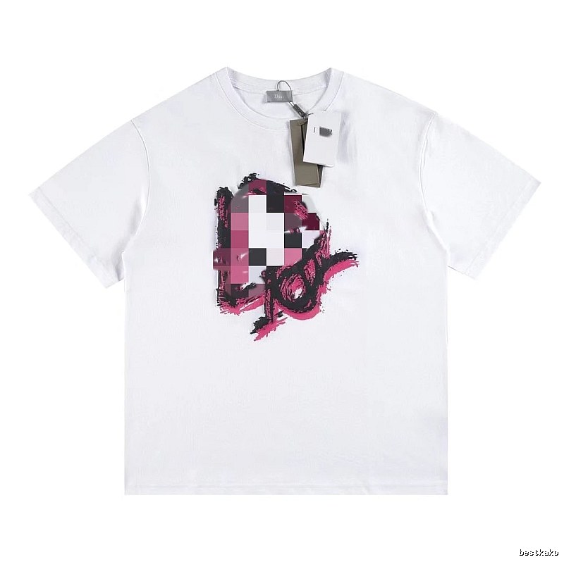 Dior Graffiti Print Street Style White T-Shirt