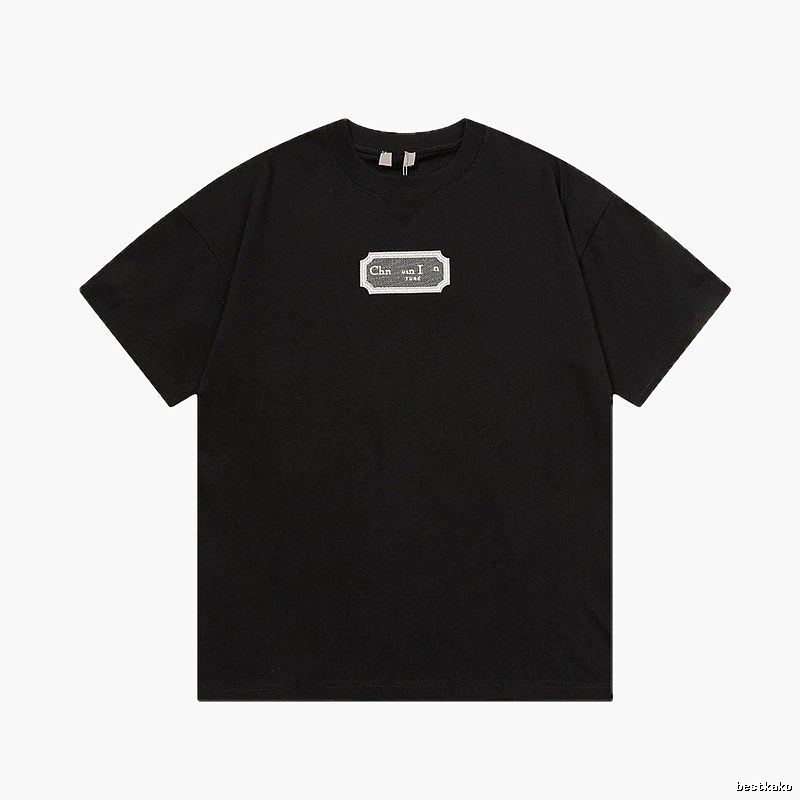 Dior Label Series Minimalist Black Short-sleeve T-shirt