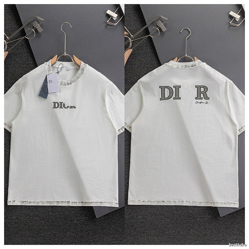 Dior Letter Print Vintage White T-shirt