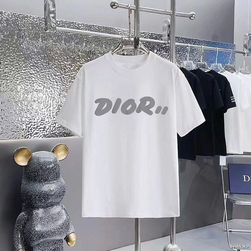 Dior Logo Printed Casual White T-shirt