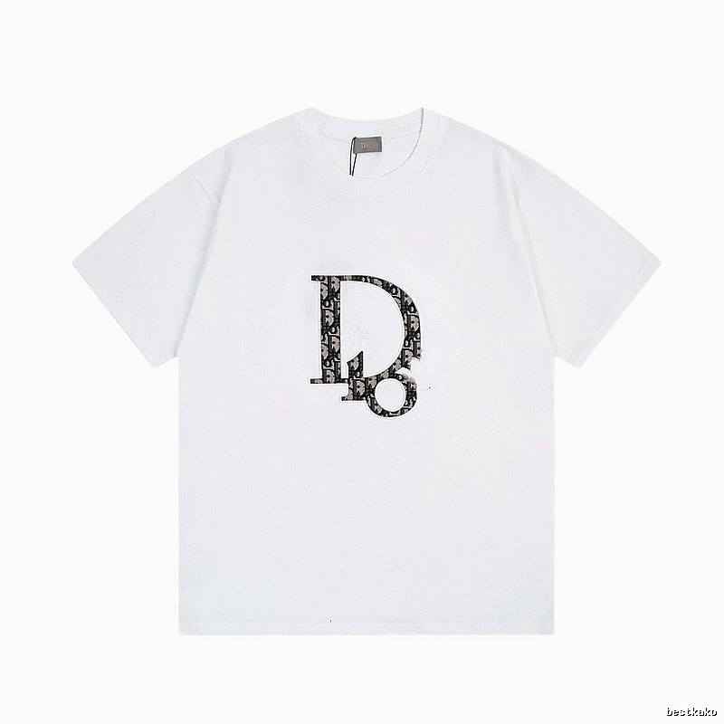 Dior Monogram Light Luxury Style White Short-sleeved T-shirt