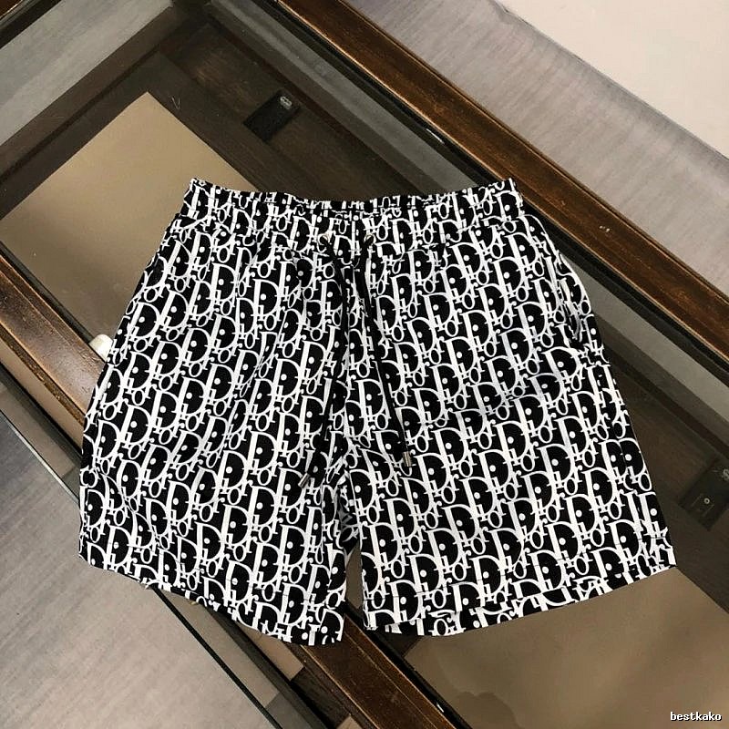 Dior Trendy All-over Monogram Print Black and White Casual Shorts