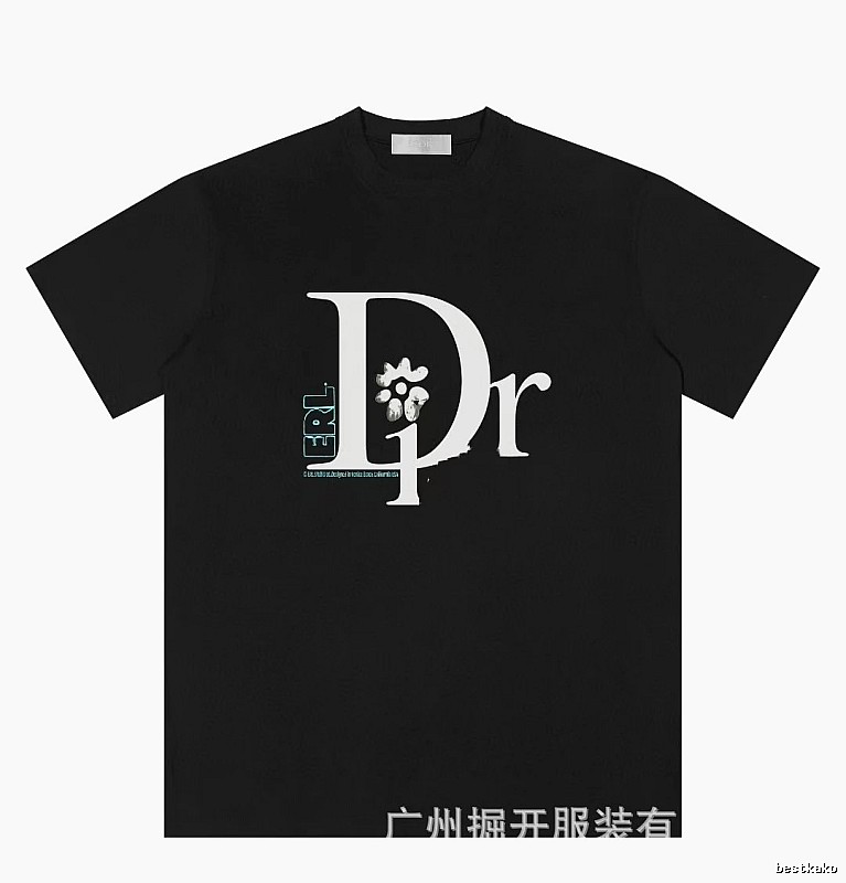 Dior x ERL Co-branded Trendy Style Black T-Shirt