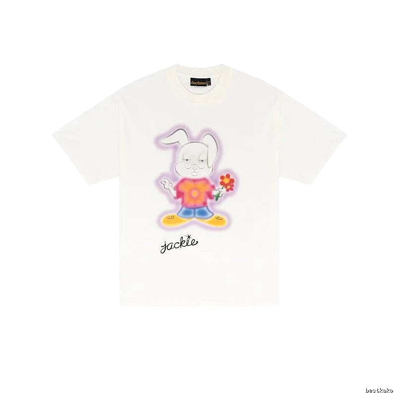 DREW Cartoon Rabbit Street Style Off-white T-shirt