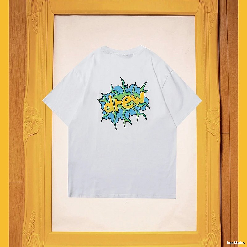 DREW Explosion Print Street Style White T-Shirt